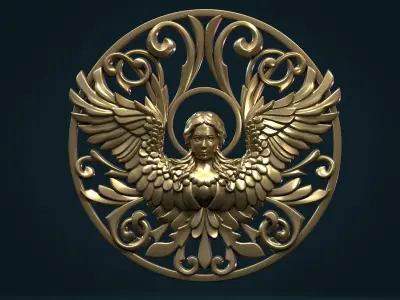 Angel relief Tracery 3D print model