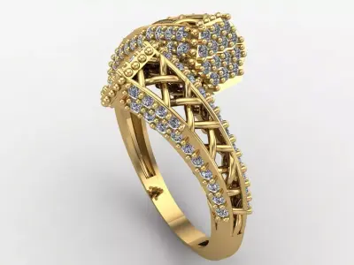 Two Head Women Ring 3DM Womens Ring 3d models 3D print model 3D print model 10