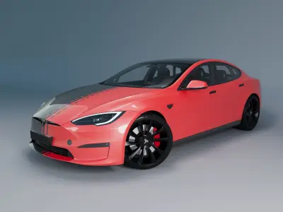 Tesla model S Plaid 2023 Luxory sport 3D model