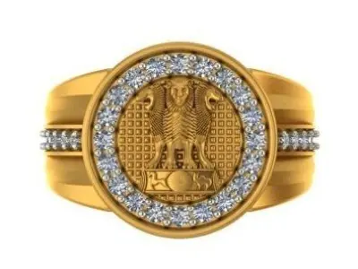 GENTS ASHOKA DIAMOND RING 3D print model