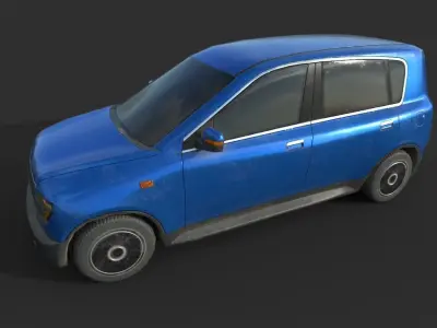 Generic Hatchback 01 Dirty Blue Low-poly 3D model
