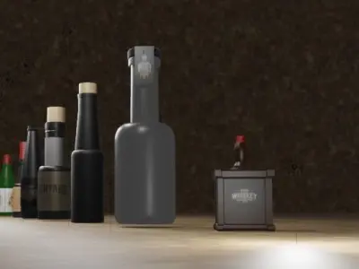 Wine Bottles Free 3D model