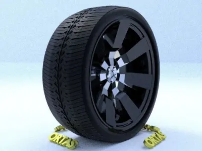ORTAS CAR RIM 13 AND 14 GAME READY RIM TIRE AND DISC 3D Model Pack