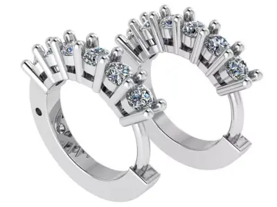 Diamond  Hoop Earring 0983 3D print model