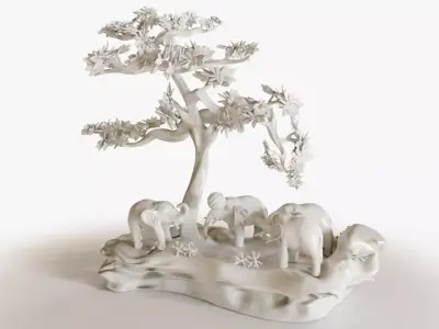 Elephants Play  3D model