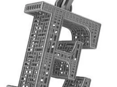 DIRECT CASTING ALPHABET PENDANT Texture 3D print model 3D print model
