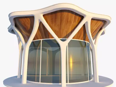 Parametric cylindir building 3D model