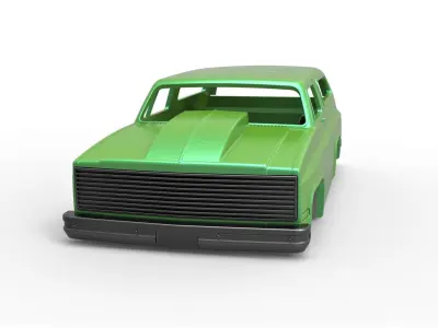 Shell Chevrolet Blazer K5 Dragster Scale 1 to 25 3D print model