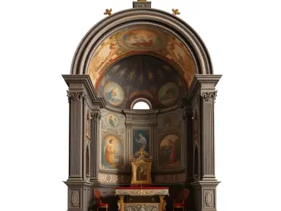 Baroque Chapel Interior model pack Low-poly 3D model