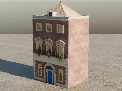 New York Style Old Building Realistic Exterior 3D model