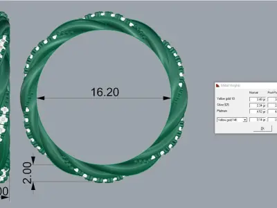 Jewelry Ring Gold 3D print model
