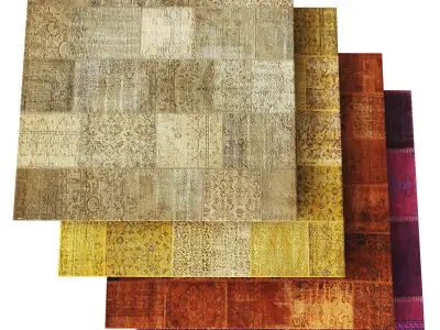 Turkish Patchwork Rugs Low-poly 3D model