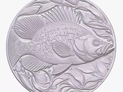 Crappie 4 basrelief for 3D printing 3D print model