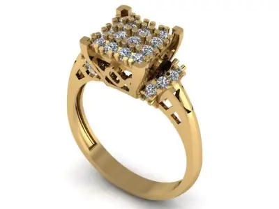 fancy Engagement ring 3D print model