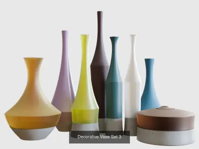 Decorative Vase Set 3D Model Collection