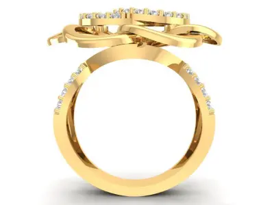 Luxury Floral Cluster Diamond Ring for Women 2889 3D print model