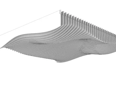 Parametric Ceiling Wave Contour Design with Hangers 3D model