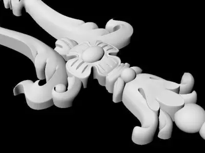 Central decor ornament for furniture 3D model 621