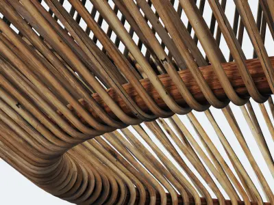 Lamp cone rattan n11 3D model