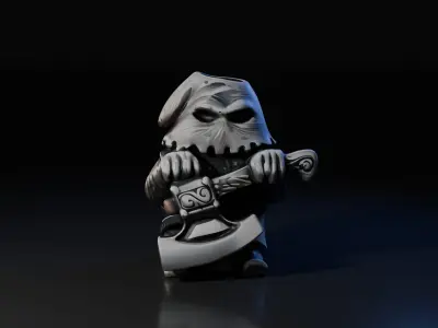silver executioner figurine 3D model