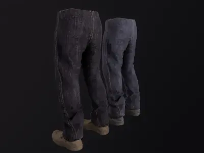 Stalker like bandit pants and boots for DayZ engine Free low-poly 3D model