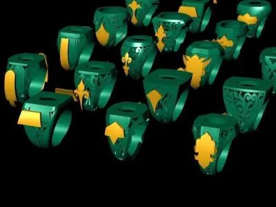 20 men signet ring with plexus part2 3D print model