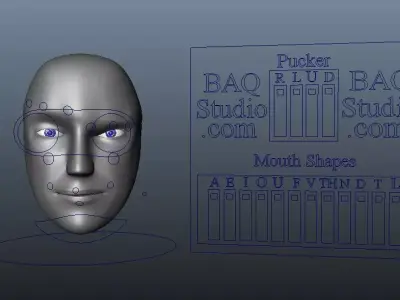 Robot Head Rig Free low-poly 3D model