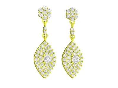 A5451 Luxury Diamond Drop Earrings 3D print model