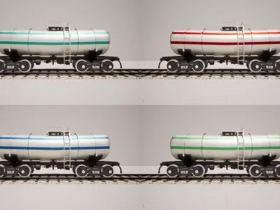 Animated game-ready TankcarV6 Low-poly 3D model