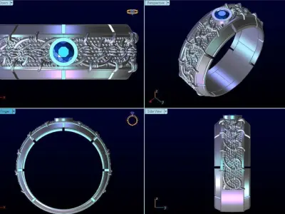 Barbed wire ring 3D printable model 3D print model