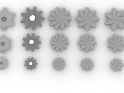 Decoration Stars For Chirstmas tree 3D print model
