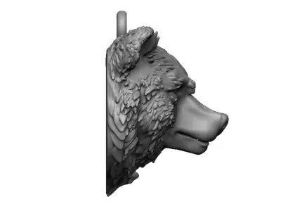 bear head pendant 3D print model