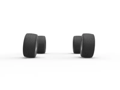 Wheel set of Australian Super Sedan Scale 1 to 25 3D print model