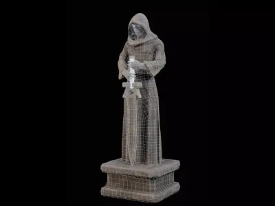 Robed Statue Low-poly 3D model