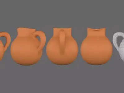 pitcher 3d model orange vase 3D model