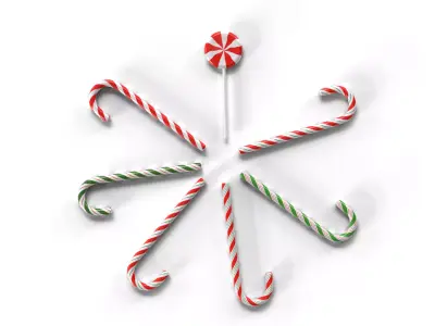 Christmas Candy Cane PBR 3D model