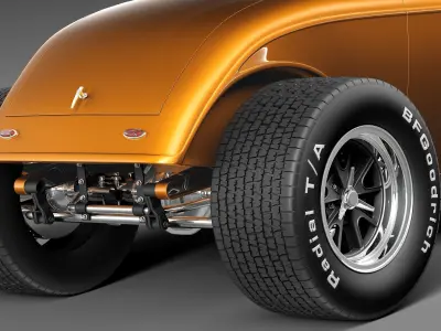 F34 Coupe 3-window HotRod 3D model