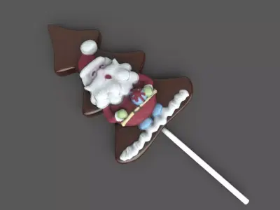 Santa Cookie Low-poly 3D model