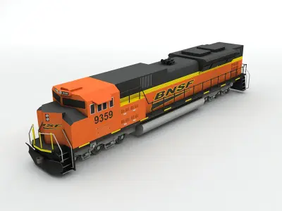 SD70 ACe Locomotive BNSF Low-poly 3D model
