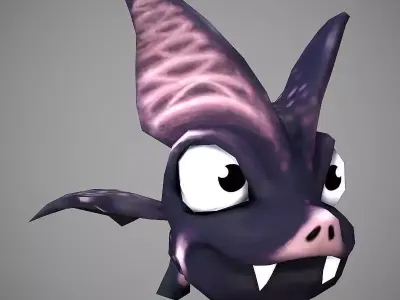 Microbat Cartoon Low-poly 3D model