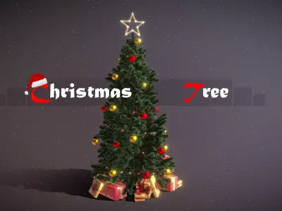 Christmas Tree Game Ready Low-poly 3D model