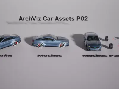 ArchViz Car Assets P02 - Unreal Engine 5 3D model