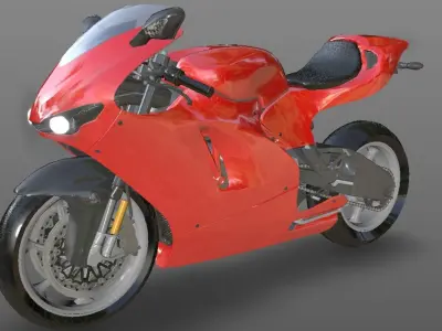 Ducati Heavy Bike 3D Model Games and VR-AR Sports Bikes Low-poly 3D model