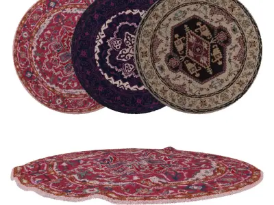 Round Rug Set 61 3D model