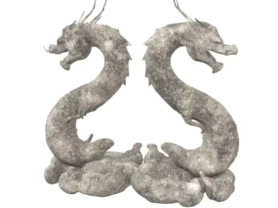 Chinese Dragon Decoration Statue v1 002 Low-poly 3D model