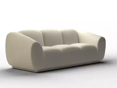 Brianna Cream Velvet Sofa Low-poly 3D model