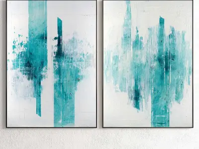 Plaster Two Photo Frame 135 Low-poly 3D model