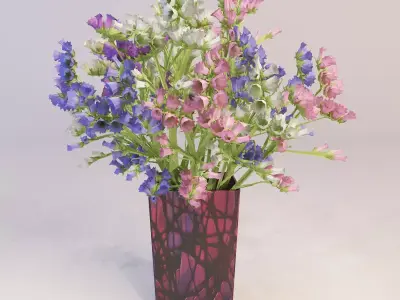 Flowers bouquet of in vase 3D model