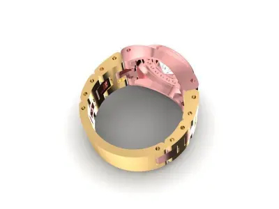 Luxury Mechanical Bezel Ring for Men 16 3D print model