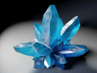 Blue Ice Crystal Low-poly 3D model